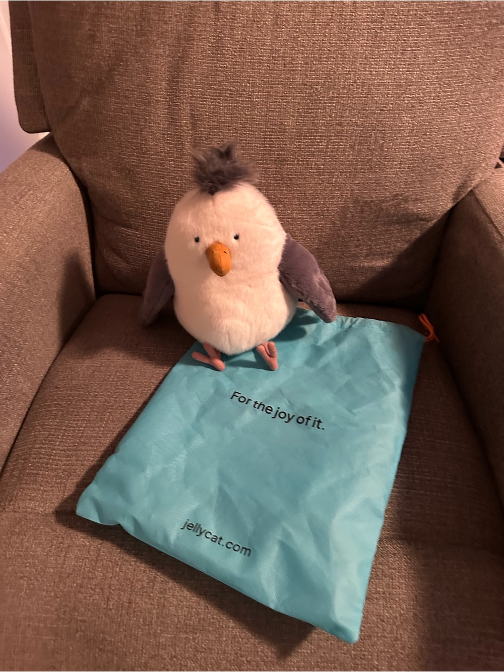NWT Jellycat Seabird Chip Plush Toy in White and Gray